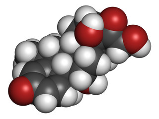 Methylprednisolone corticosteroid drug molecule.
