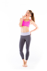 Fototapeta premium model isolated on plain background tired bored yawning