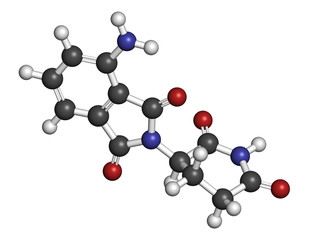 Pomalidomide multiple myeloma drug molecule. 