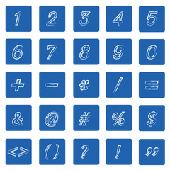 Vector blue brush stroke number style