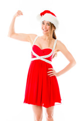 strong model isolated with arm curl