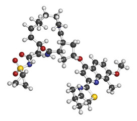 Simeprevir hepatitis C virus (HCV) drug molecule.