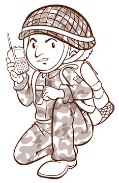 A plain sketch of a soldier