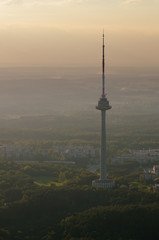 TV tower in Vilnius, Lithuania. A symbol of the city