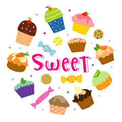 Sweet Cupcake Vector