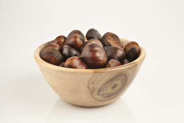 Delicious roasted chestnut isolated stock image
