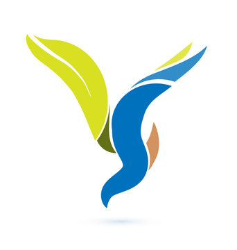 Vector bird flying symbol logo icon