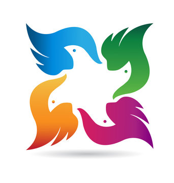 Birds team logo vector icon