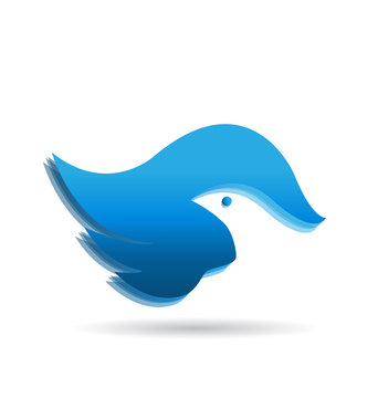 Blue bird vector icon logo