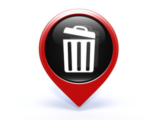 trash can pointer icon on white background