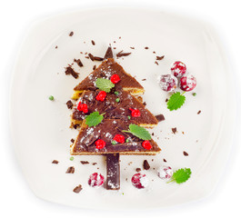 Christmas Tree made of  chocolate cake