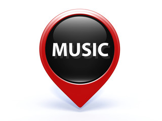music pointer icon on white background