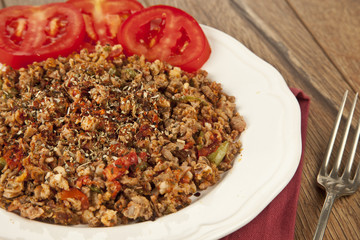 Turkish Kokorec - lamb intestine food portion