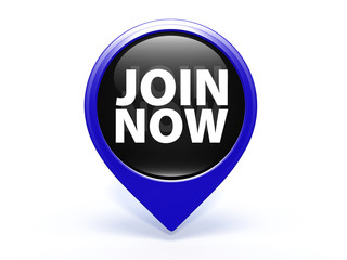 Join now pointer icon on white background