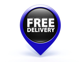 Free delivery pointer icon on white background