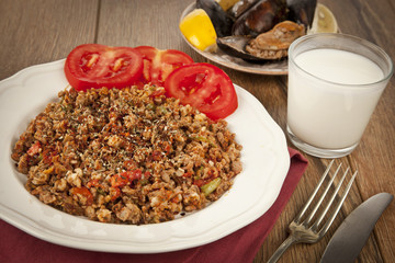 Turkish Kokorec - lamb intestine food portion