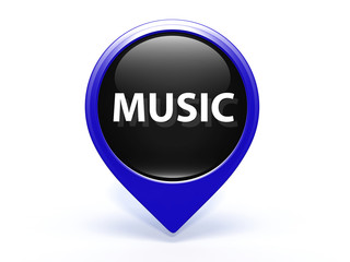 music pointer icon on white background