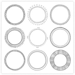 Set of hand drawn doodle frames for design