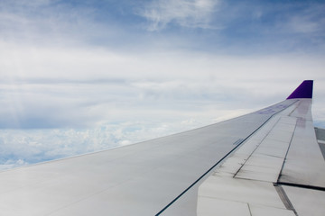 Fototapeta na wymiar airplane wing