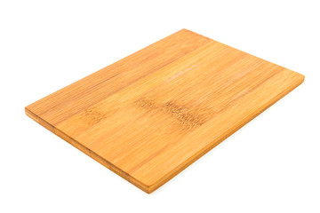 Wooden cutting board isolated on white background