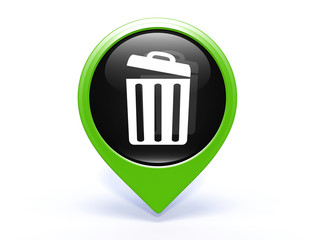 trash can pointer icon on white background