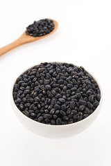 Black beans isolated on white background