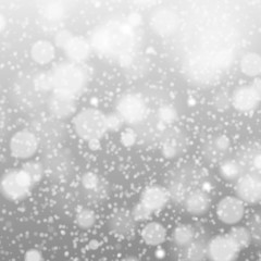falling snow on the gray - vector image grey