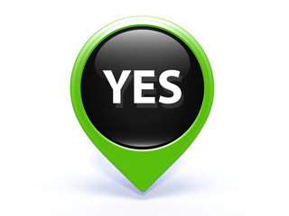yes pointer icon on white background