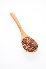 Rice brown isolated on white background