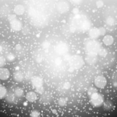 falling snow on the gray - vector image grey