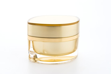 Cosmetic cream bottle isolated on white background