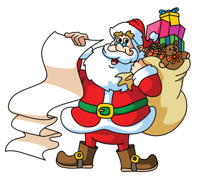 Santa Claus Carrying The Gift