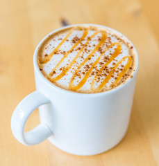 Hot caramel coffee