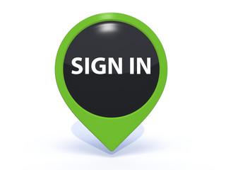 sign in pointer icon on white background