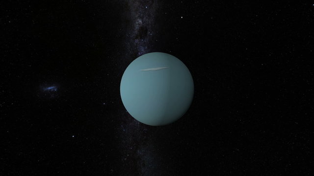 Planet Uranus with Milky Way galaxy
