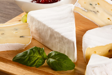 Cheese on cutting board