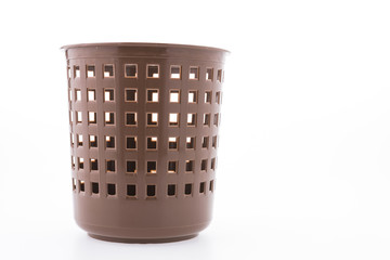 Plastic basket isolated on white background