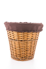 Wood basket isolated on white background