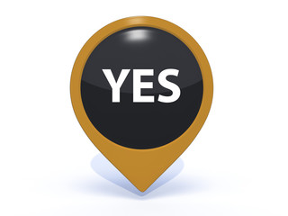 yes pointer icon on white background