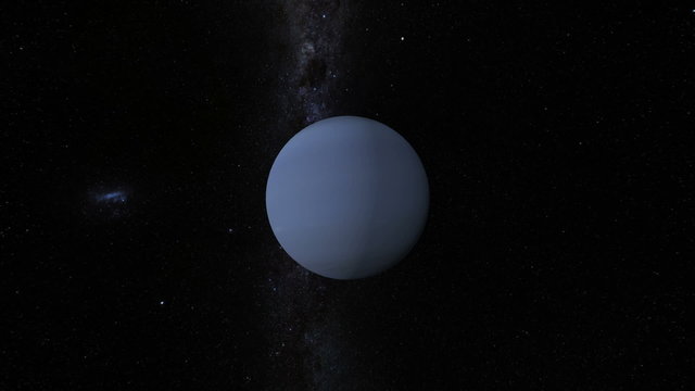 Planet Neptune with Milky Way galaxy