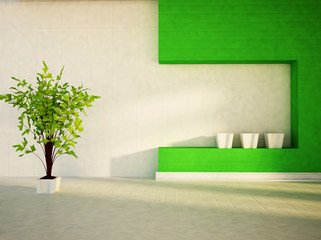 a plant in the white vase