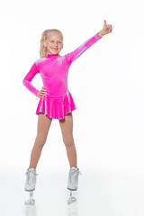 Naklejka premium Little girl in skates