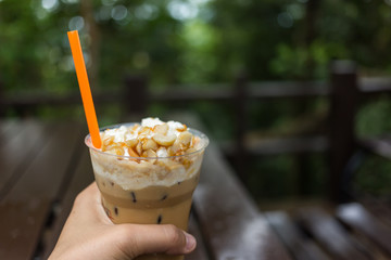 ice coffee with macadamia nuts