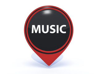 music pointer icon on white background