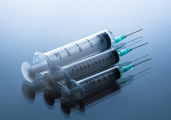 Close-up of medical syringe