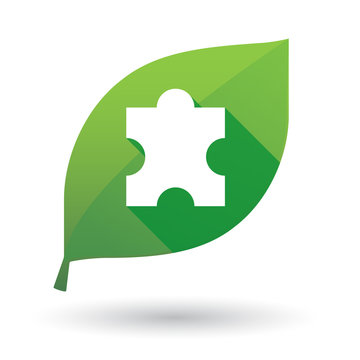 leaf icon with a puzzle piece
