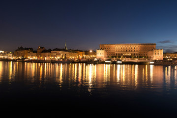 Obraz premium Stockholm city view- gamla stan with royal palace