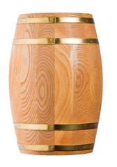 single wood cask isolated on white