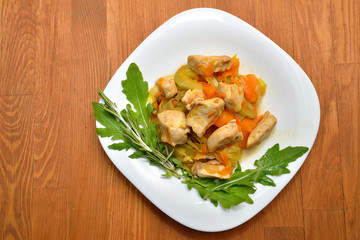 Овощное рагу с курицей