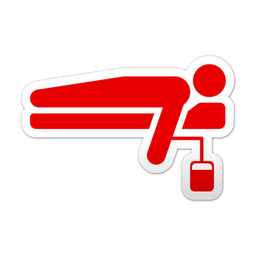 Pegatina simbolo rojo donacion de sangre